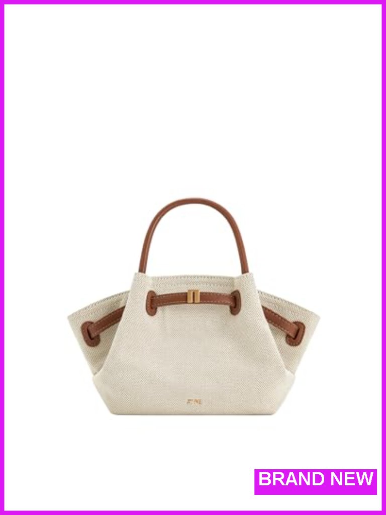 Canvas Mini Tote Bag With Gold Hardware Crossbody